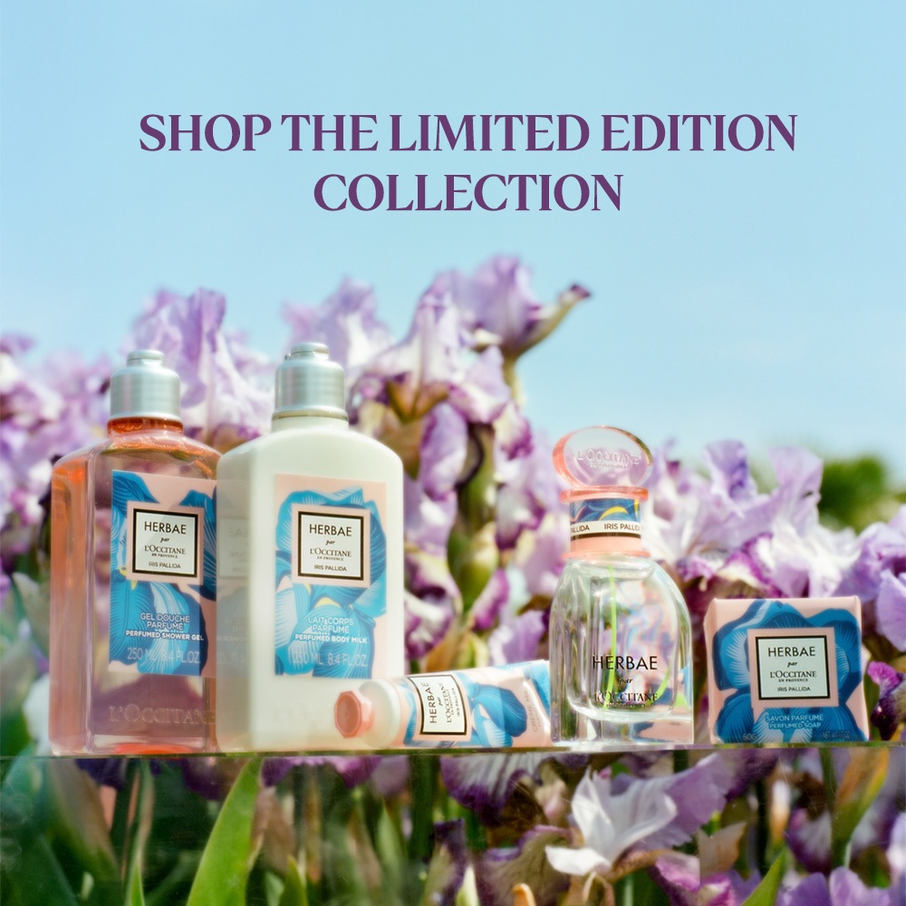 L'Occitane Herbae Iris Pallida Perfumed Body Milk 250ml - Krim Tubuh Pelembap Kulit Kering dan Normal