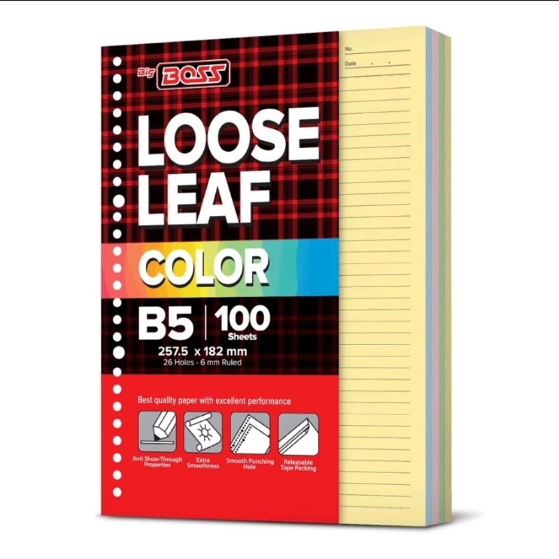 

Loose Leaf / Isi Binder B5 100 Rainbow Big Boss