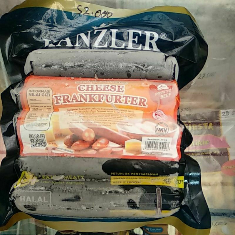 

Kanzler sosis Cheese Frankfurter 360gr