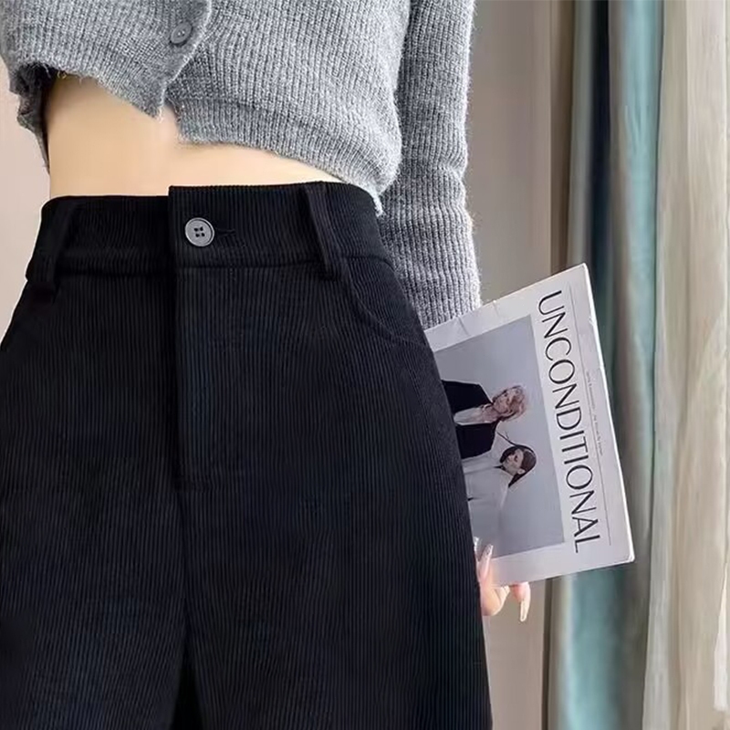 Celana Corduroy Wanita Celana korduroy korean style wanita baggy pants coklat retro celana kulot wan