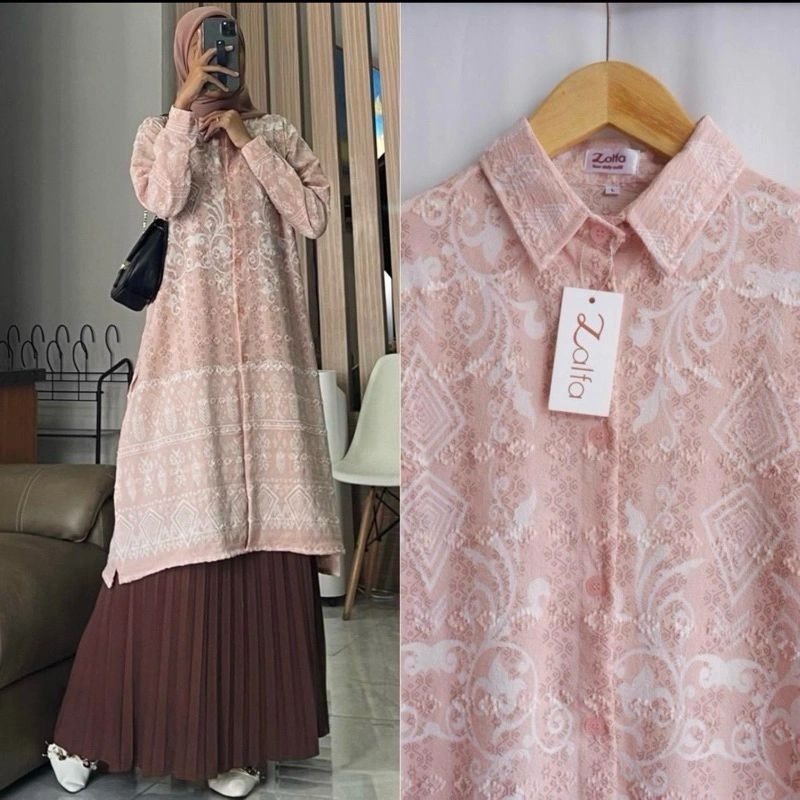 Tunik Ziva Cherry by Zalfa Outfit