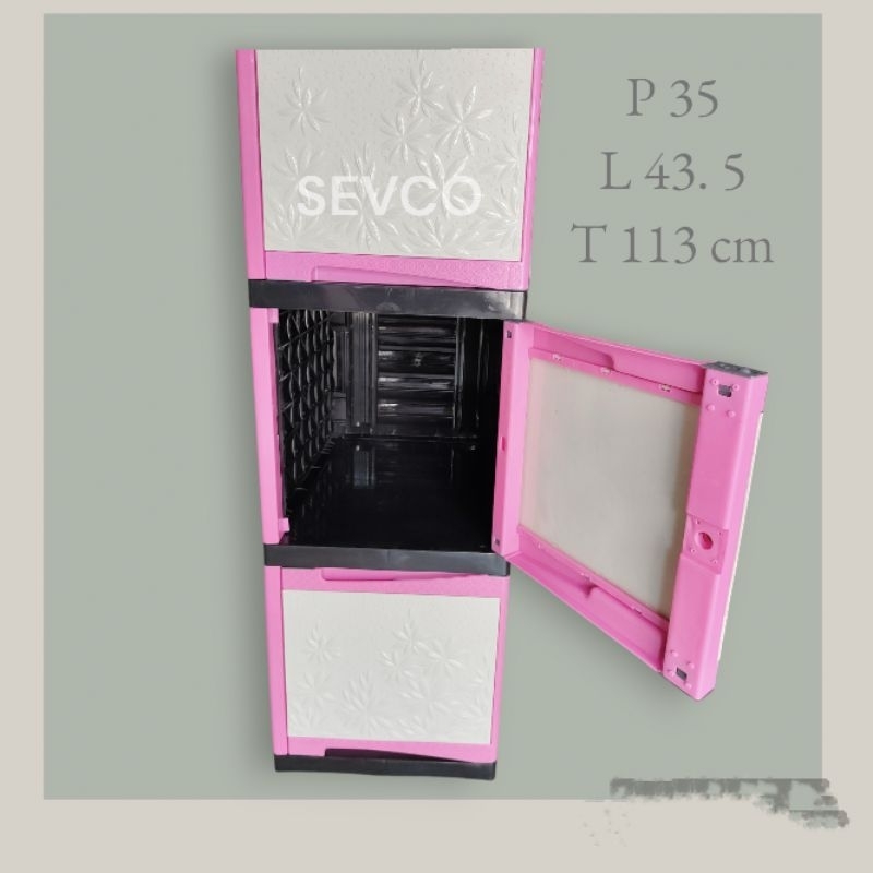 LEMARI PLASTIK PAKAIAN SUSUN 3 TWINPAN LOK 3 LEMARI SERBAGUNA MURAH CANTIK