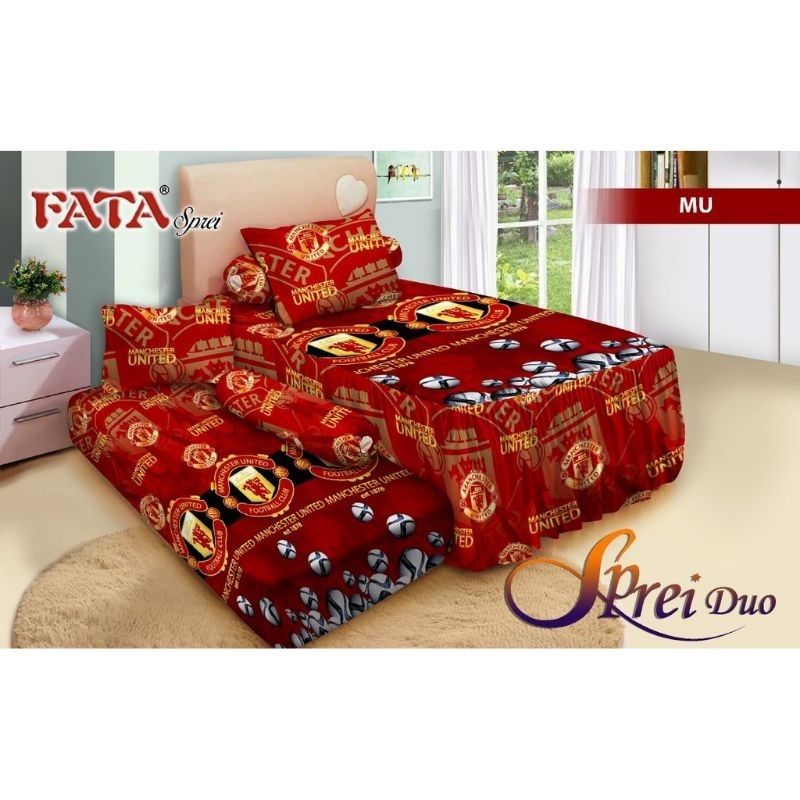 Set 3in1 Sprei Fata 3D Sorong Duo 2in1 Rumbai Single 120x200 Motif Bola MU