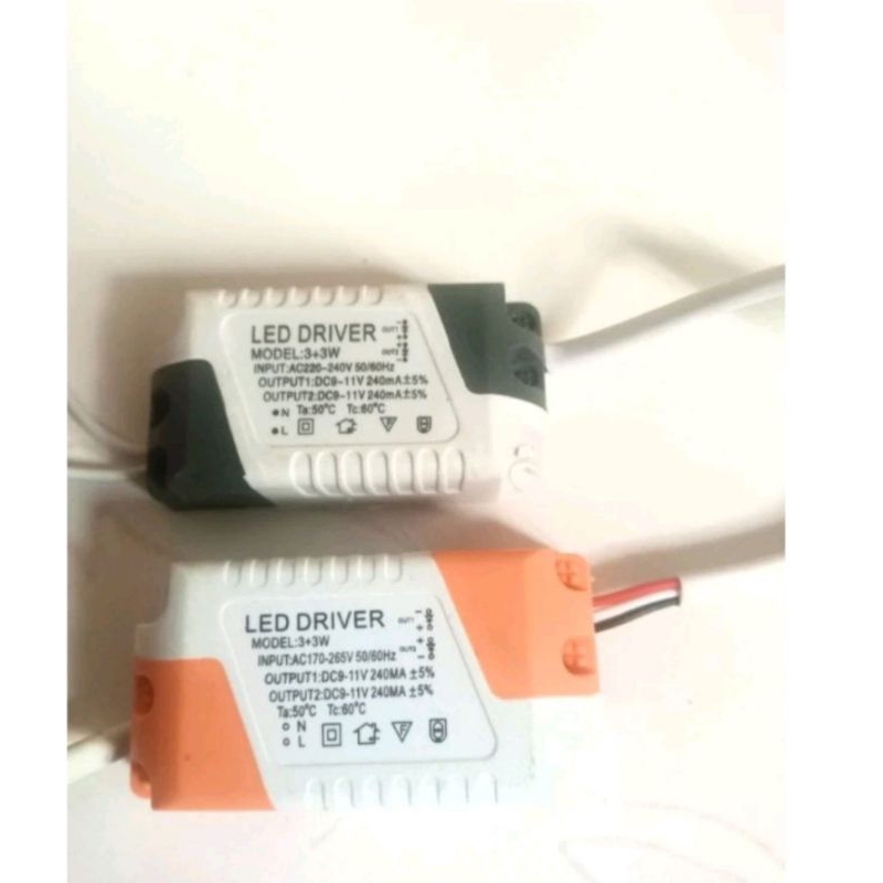 Driver lampu downlight panel 2 warna 3 + 3 watt power supply lampu led 2 warna