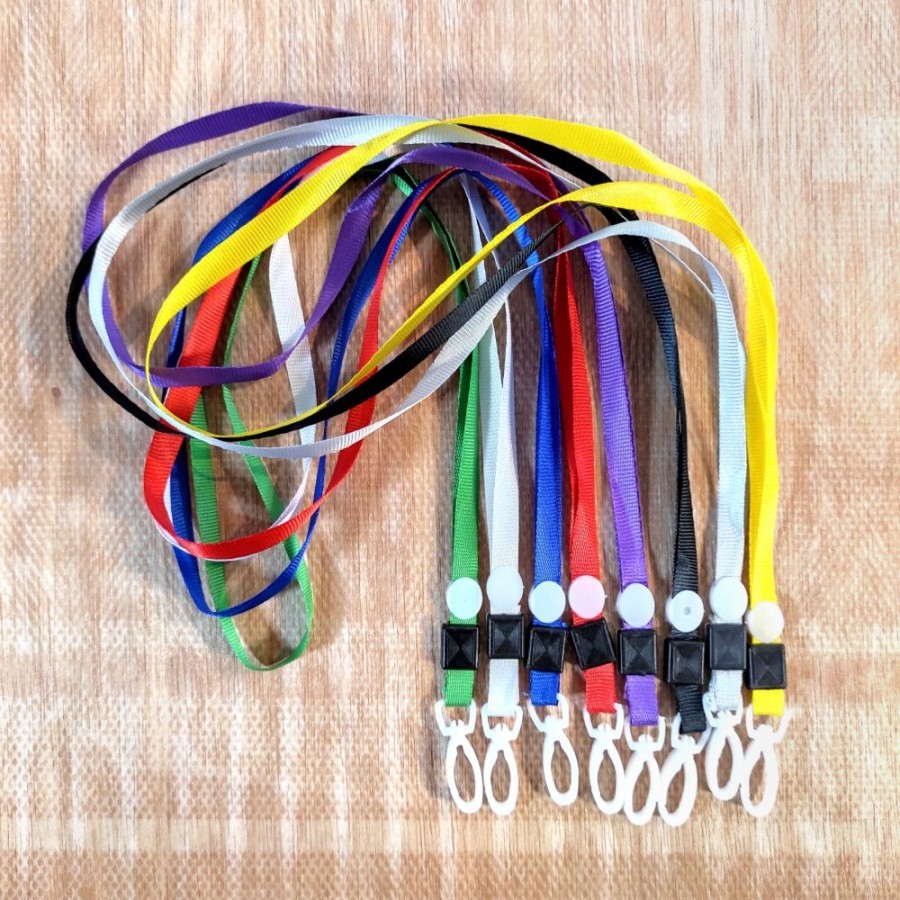 

Tali ID Card / Lanyard / Nylon 1cm / Gantungan Name Tag - Abu-abu