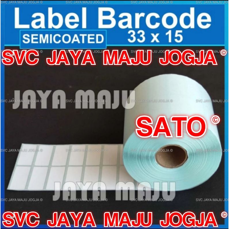

[ SATO ] 33 X 15 - 2 LINE SEMICOATED - FACE IN - ISI 5.000 PCS || CORE 1" || LABEL BARCODE THERMAL TRANSFER PAKAI RIBBON - APOTEK FASHION GUDANG TOKO OLEH-OLEH SPAREPART || 33X15 - CG408TT CG408 TT CG 408TT CG 408 TT CX400 CX 400 CZ 408
