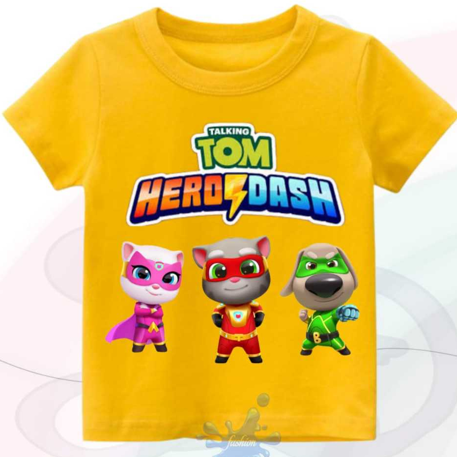 BAJU ANAK KAOS ATASAN TALKING TOM HEROES TALKING TOM  BAHAN PREMIUM KATUN COMBED
