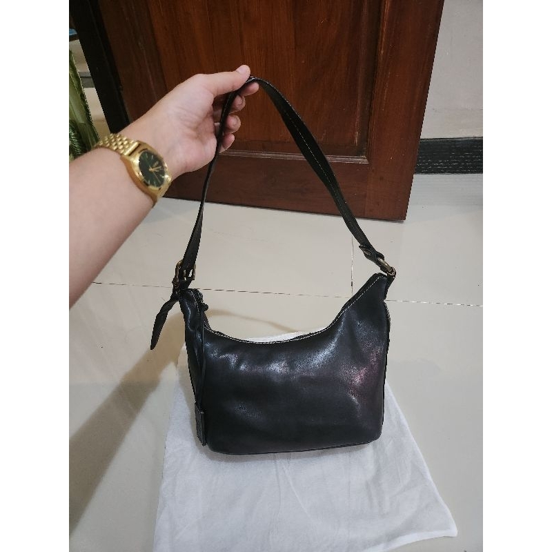 Tas ketek hobo Etienne Aigner kulit asli vintage | Shoulder bag aigner hitam kulas