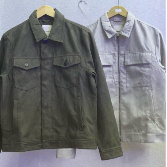 Trucker Work Jacket Suede TOP TEN Size M