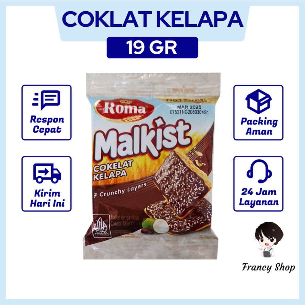 

Roma Malkist Biskuit Coklat Kelapa Sachet 1 Pcs 19 gr