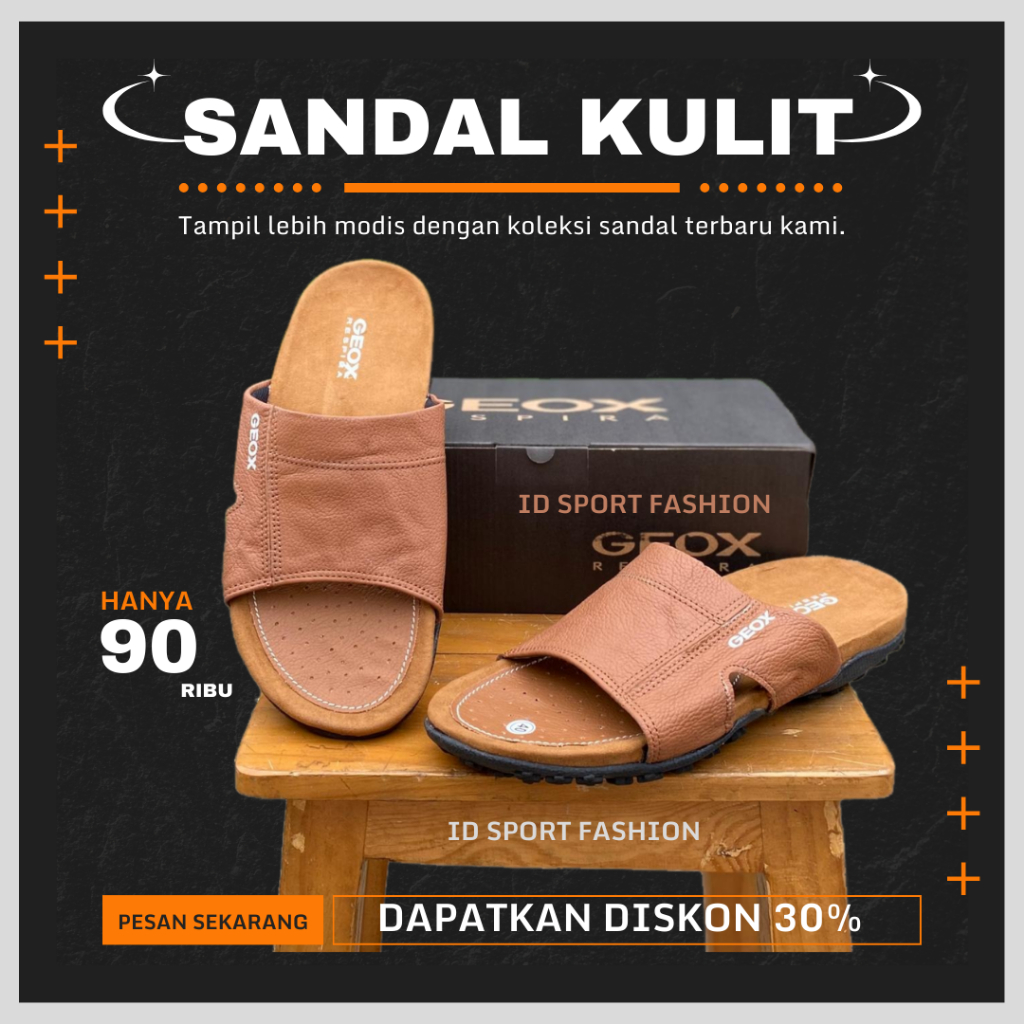 Promo  Sandal Kulit Original Selop Kulit ORIGINAL Asli , Sandal Slop Pria Dewasa Kasual Kekinian , S