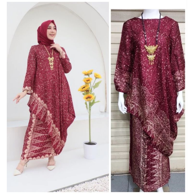 BATIK TRUSMI By NoniBoutique / SET ROK BATIK VISCOSE_STELAN BATIK WANITA KEKINIAN