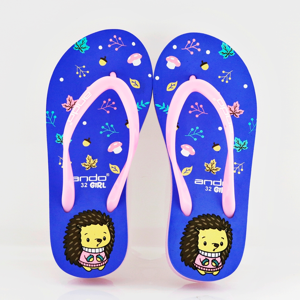NEW  ANDO HEDGEHOG BIRU/MERAH MUDA - Sandal Wedges Anak Besar Ando Surabaya