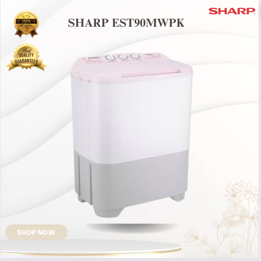 SHARP MESIN CUCI 2 TABUNG EST90MWPK Puremagic 7 Kg/EST-90MWPK/SHARP MESIN CUCI MURAH ORIGINAL