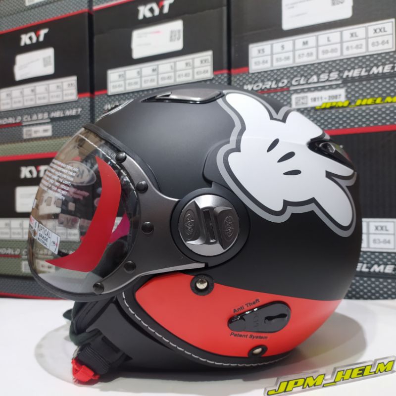 helm kyt elsico motif mickey doraemon custom decal stiker