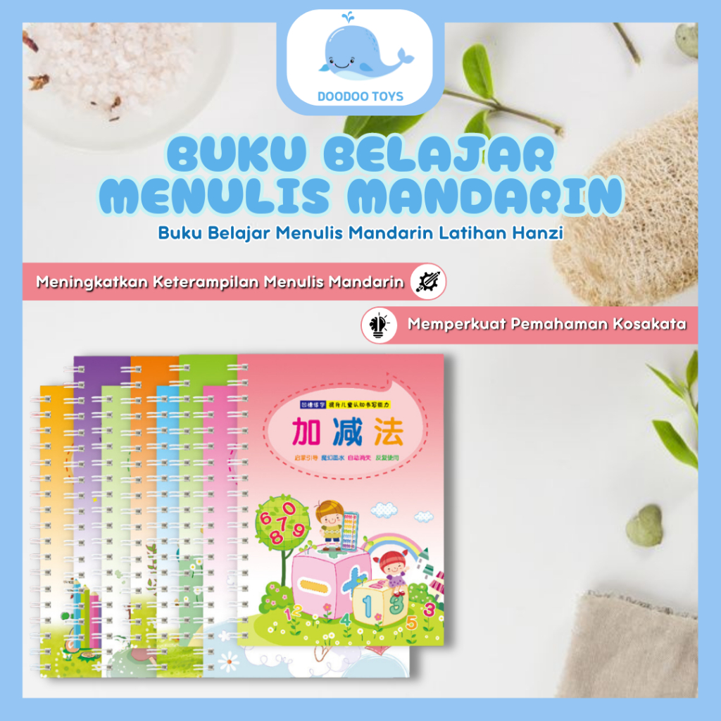 Buku Belajar Menulis Mandarin Latihan Hanzi 汉字描红 - Buku Belajar Menulis Huruf Dan Angka + PAUD Anak 