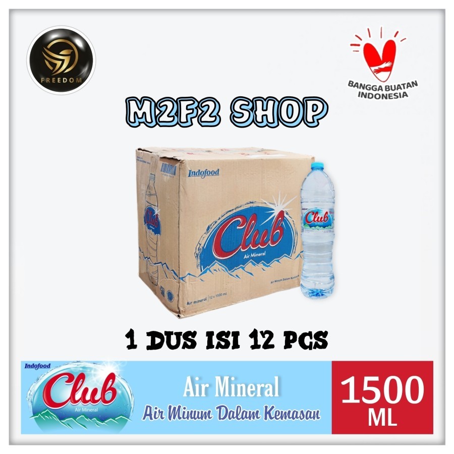 

Air Mineral Club Besar Botol Plastik Pet - 1500 ml | 1,5 liter (Kemasan Karton)