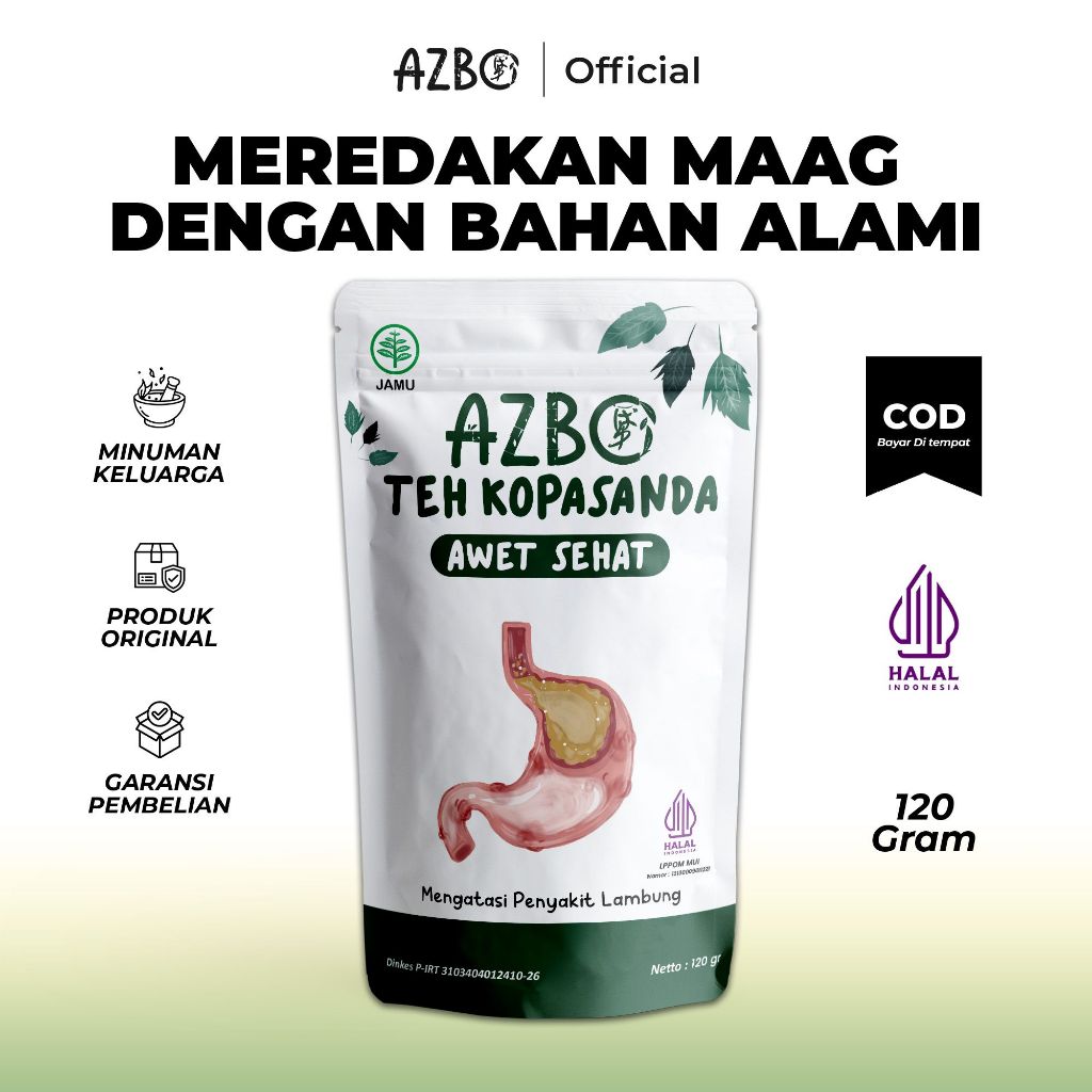 

AZBO Teh Kopasanda Bebas Asam Lambung - 1 Pouch (Isi 120 Gram)