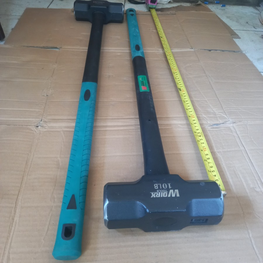 PALU BODEM / PALU BATU 5KG 10LBS GAGANG FIBER DILAPISI KARET 87CM