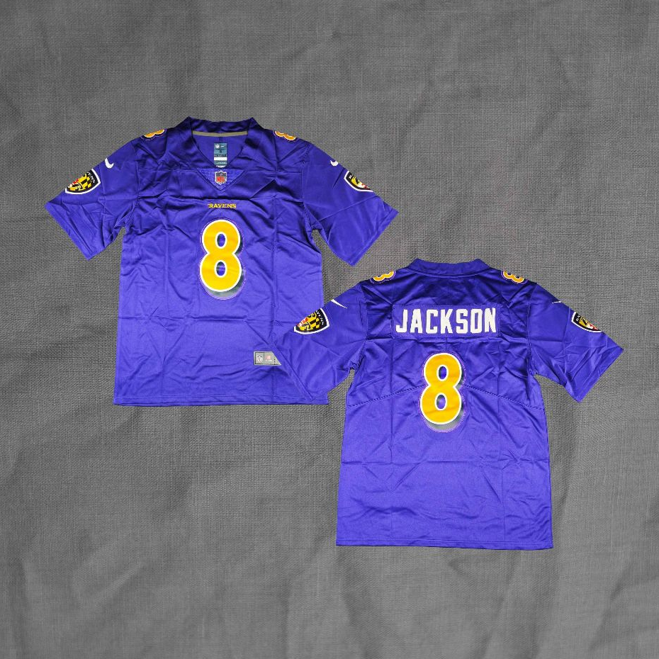 Baju Jersey Rugby Lamar Jackson Baltimore Ravens American Football Ungu