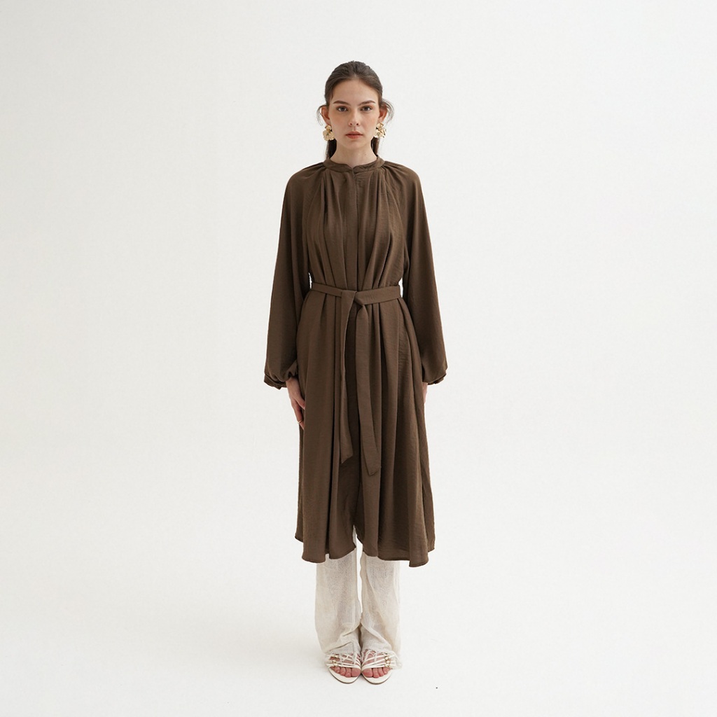 Queensland Tunik Wanita Lengan Panjang LIN000387Q Dark Brown