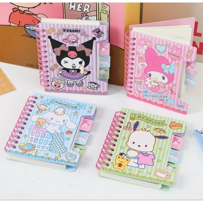 

Lovely- Buku note pembatas cinnamoroll kuromi sanrio 100K