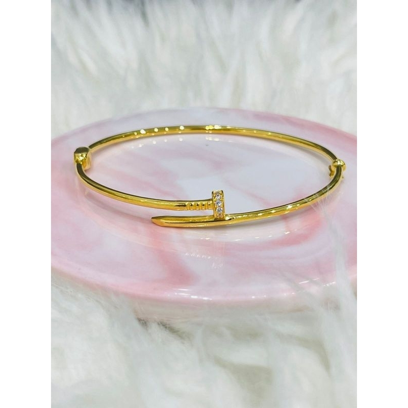 Gelang bangle paku permata bukaan samping kadar 700