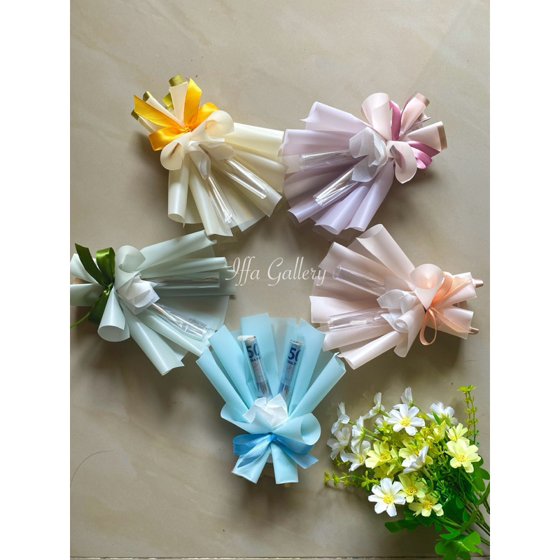 Buket Kerangka Uang Mini/ Buket Angpao Lebaran Murah/ Buket Wisuda Anak/ Teman