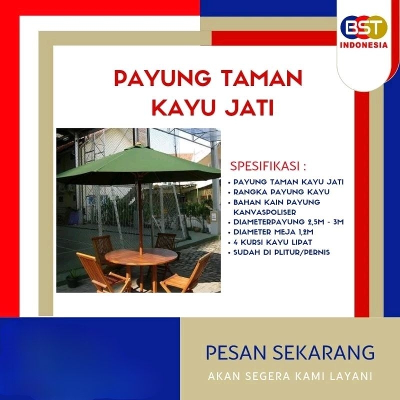 Payung Taman Payung Kayu Jati Payung Cafe Eksklusif