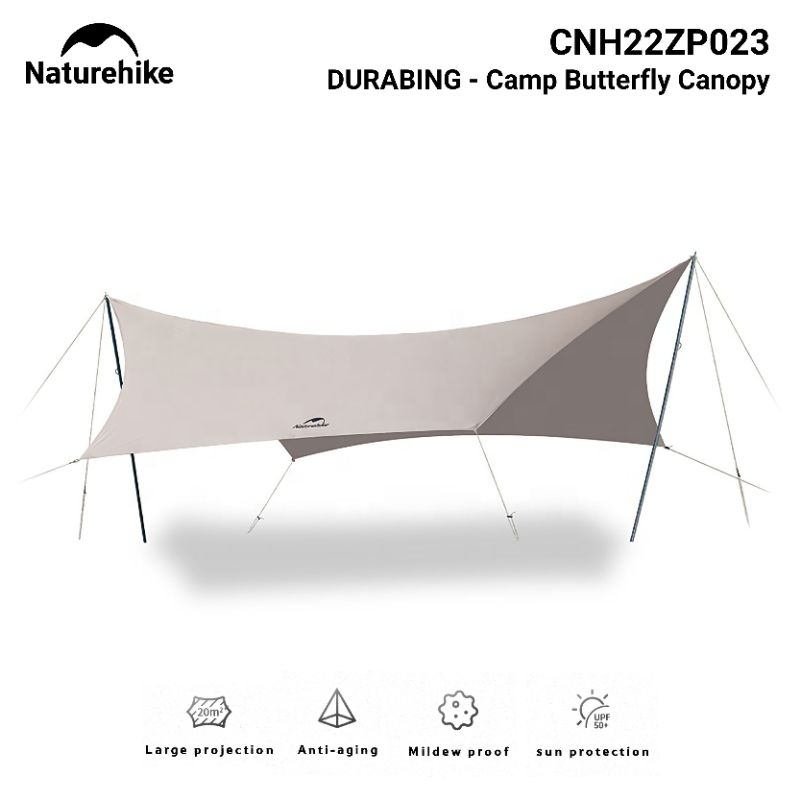 FLYSHEET NATUREHIKE CNH22ZP023 DURABING FABRIC 4 LAYER CAMP BUTTERFLY CANOPY SUN SHELTER SUNSCREEN S