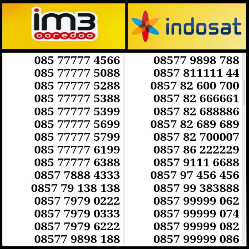 kartu perdana indosat m3 yb