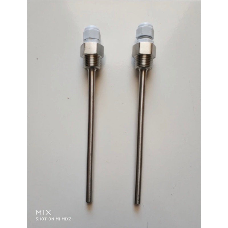 1/2" NPT Panjang 100mm Thermowell Stainless Steel Temperature Sensor