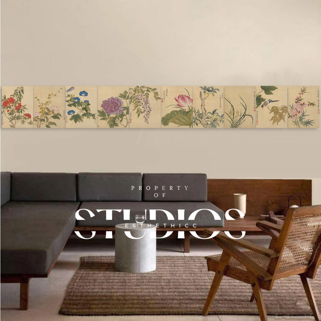 #BIGART58 Wall Decor Lukisan China Chinese Kuno Bunga Flowers Tradisional Antik Antique Traditional 