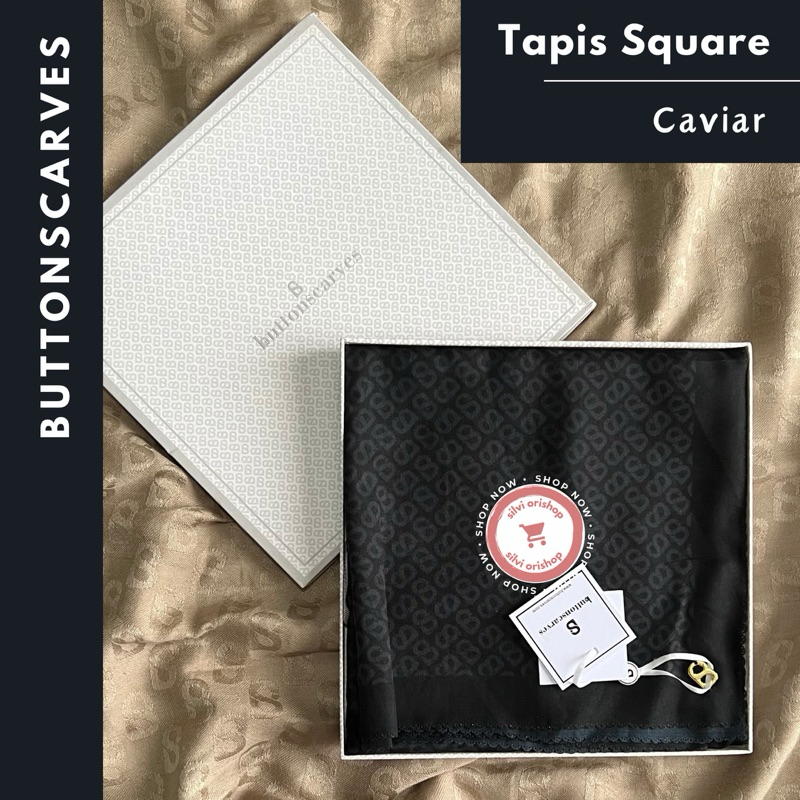 Buttonscarves Tapis Square Caviar