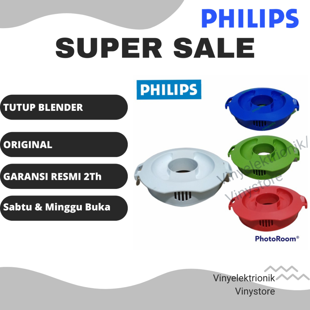 Philips Tutup Blender Ori HR2116 HR-2116 Merah Putih Biru Hijau Original