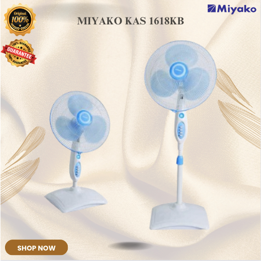 MIYAKO KIPAS ANGIN KAS 1618KB STAND FAN/KAS1618KB/KAS 1618KB/KAS1618 KB/KAS-1618KB/ORIGINAL GARANSI