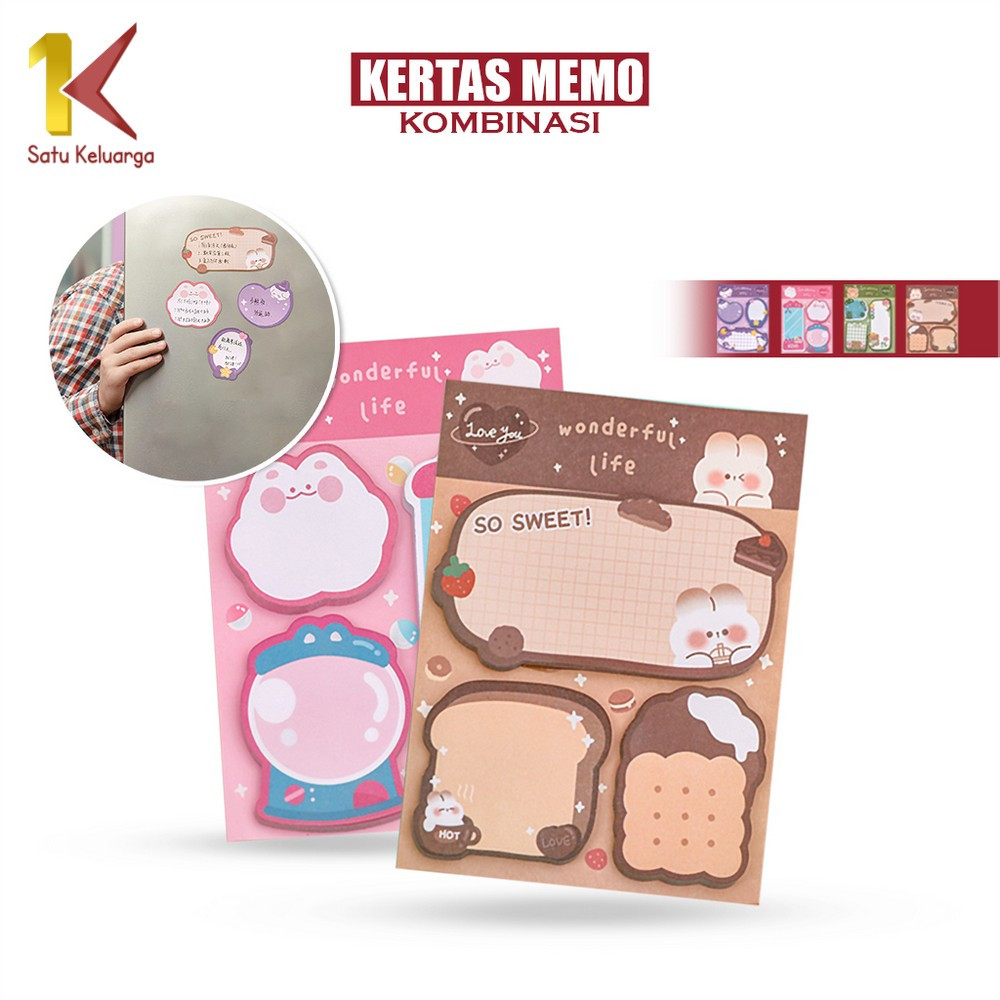 

Satu Keluarga Sticky Note 3 IN 1 Motif Kartun Bear Cat A89 Pembatas Buku 60 Lembar Kertas Memo Kombinasi Pola Hewan Tempelan Kertas Lucu