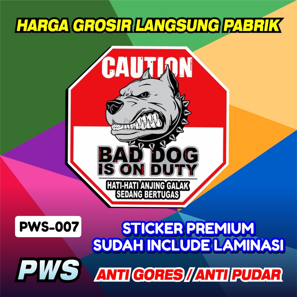 

Sticker K3 Safety Sign Hati-Hati Anjing Galak Sedang Bertugas/Sticker K3 Keselamatan Kerja/Safety Sticker