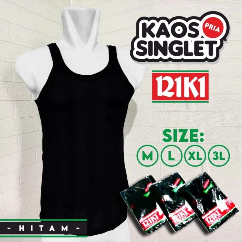 KAOS SINGLET PRIA HITAM/KAOS DALAM PRIA HITAM