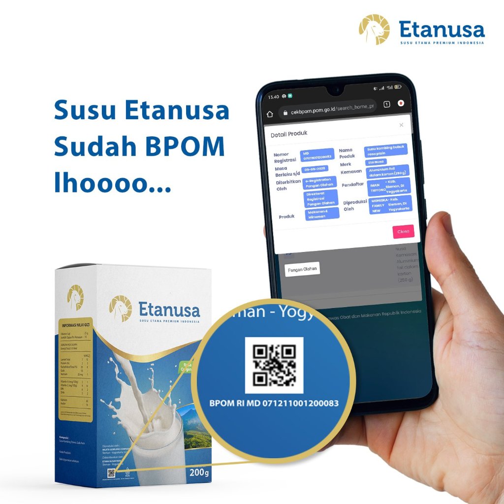 

New // Etanusa Susu Kambing Gula Aren 200Gr Membantu Menjaga Kesehatan Tulang Dan Sendi // 100%