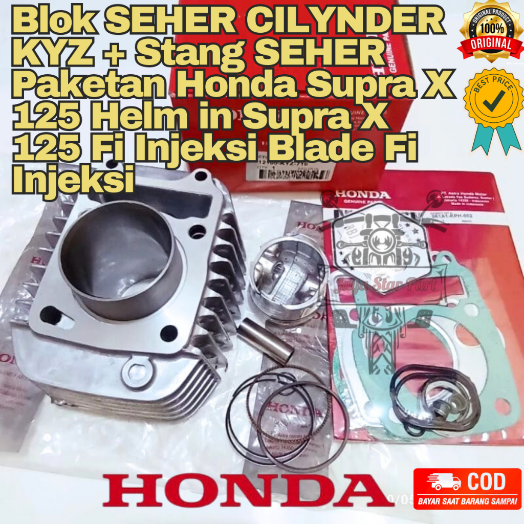 ORI Blok Seher Cilynder KYZ + Stang Seher Paketan Honda Supra X 125 Helm in Supra X 125 Fi Injeksi B