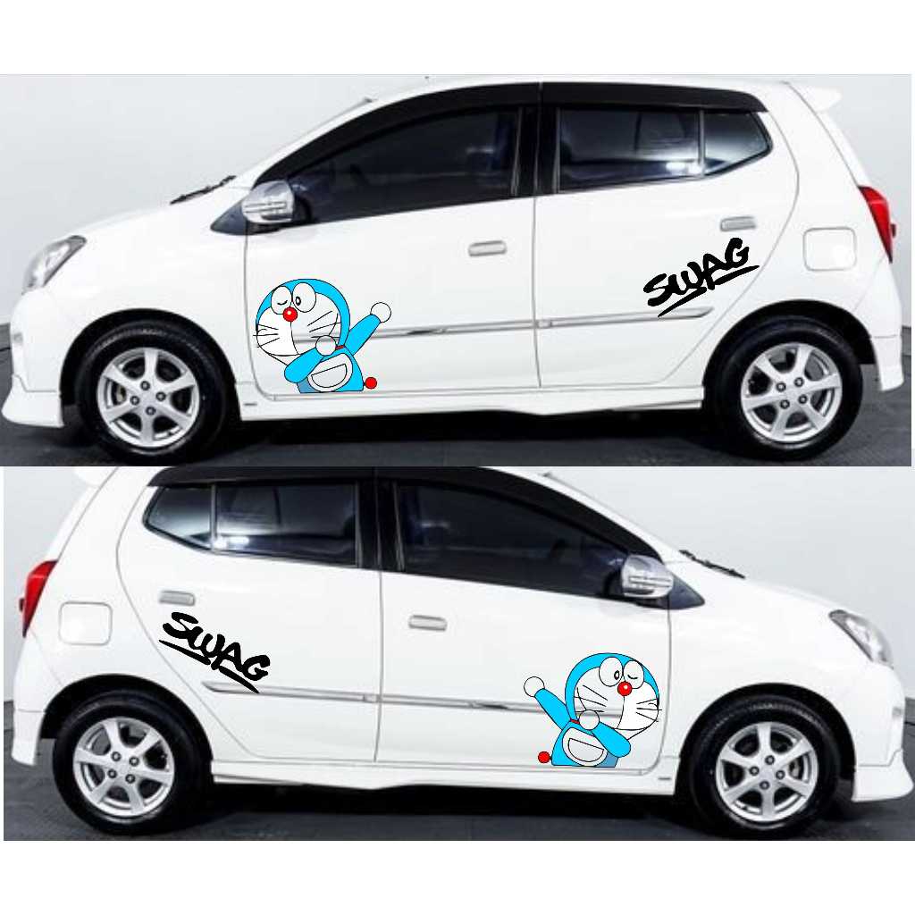 1183 cutting sticker mobil AGYA AYLA JENIS MOBIL  semua bisa motif DORAEMON lucu terbaru
