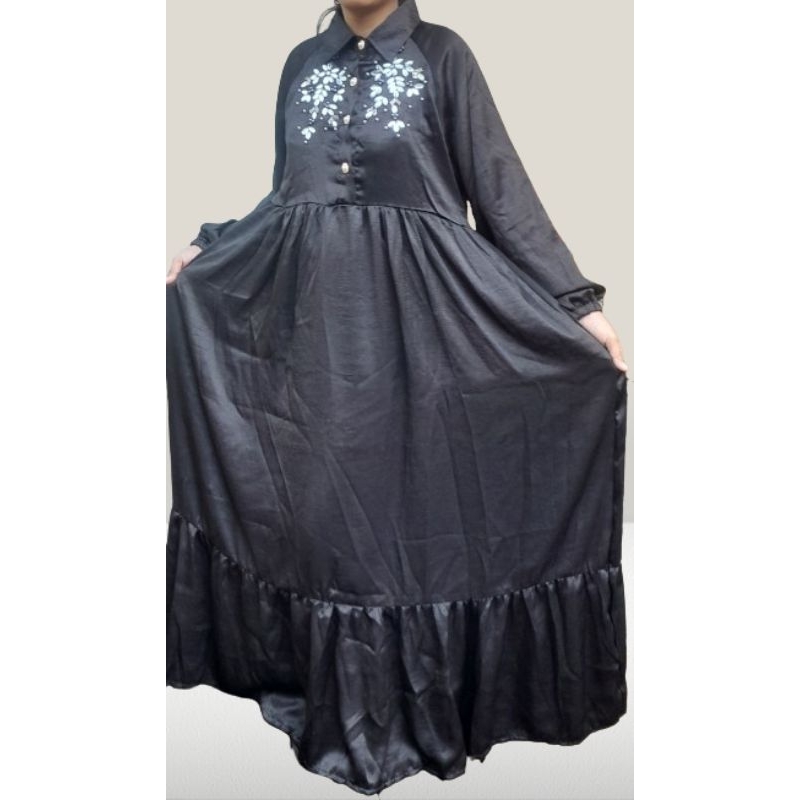 sale gamis hitam cantik simple