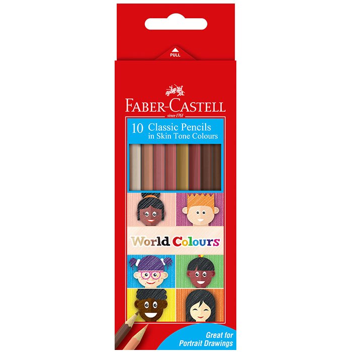 

Pensil Warna Classic Skin Tone Faber Castell World Colours Panjang 10 Warna