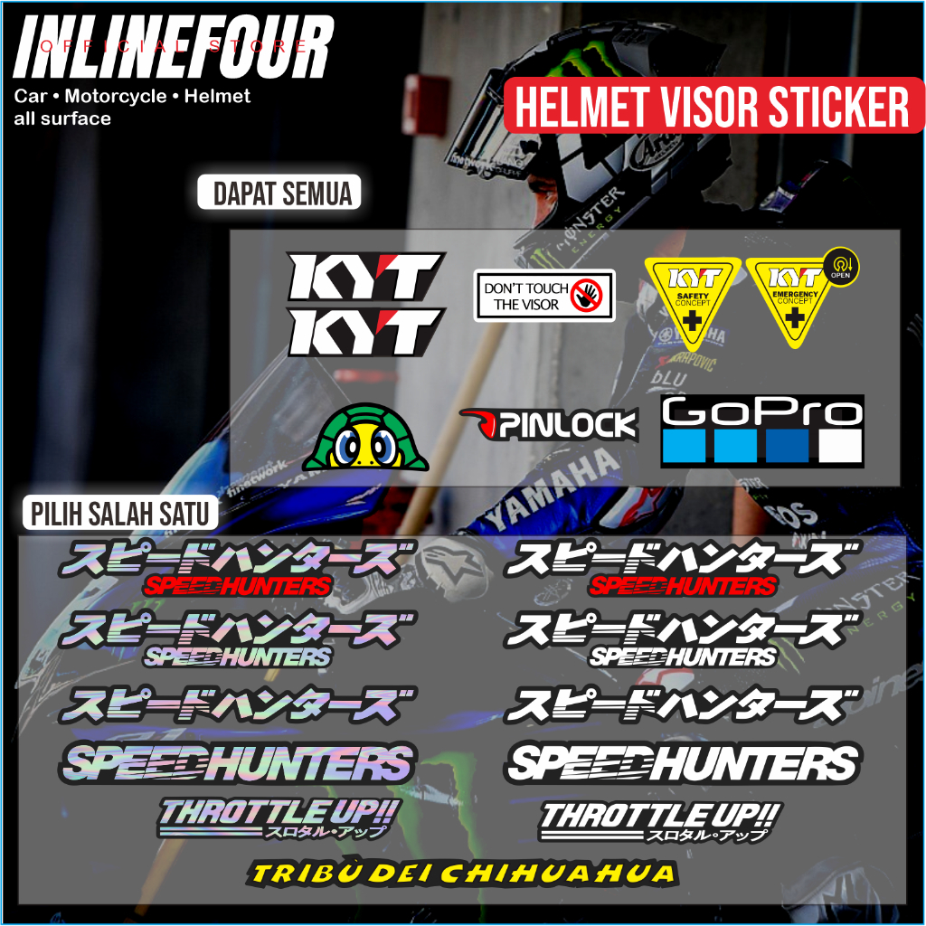 

Paket Stiker Pemanis Visor Helm Sticker Set Emergency Concept Good Quality