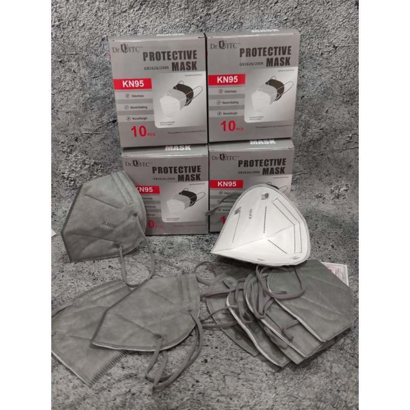 Masker KN95 Abu Isi 10pcs per box Warna Abu