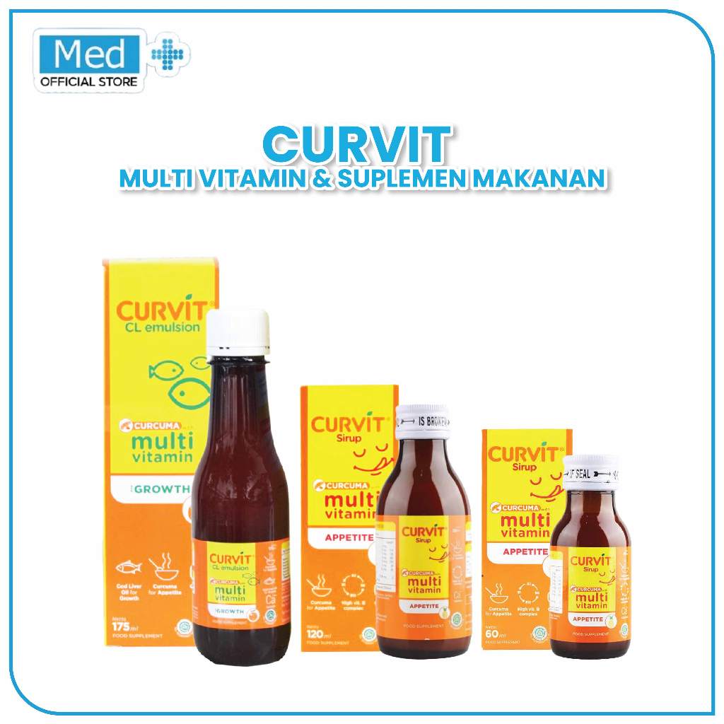Med+ Curvit Sirup / Curvit CL Emulsion - Vitamin Nafsu Makan Dewasa & Anak / Multivitamin