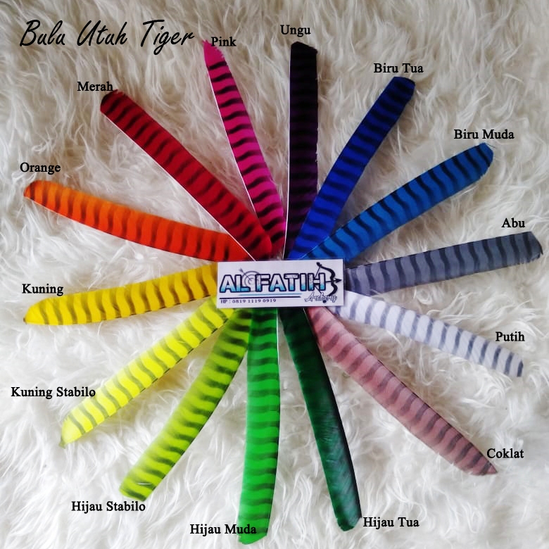 Bulu Kalkun Import Utuh Belang Hitam / Big Turkey Feather Black Strip