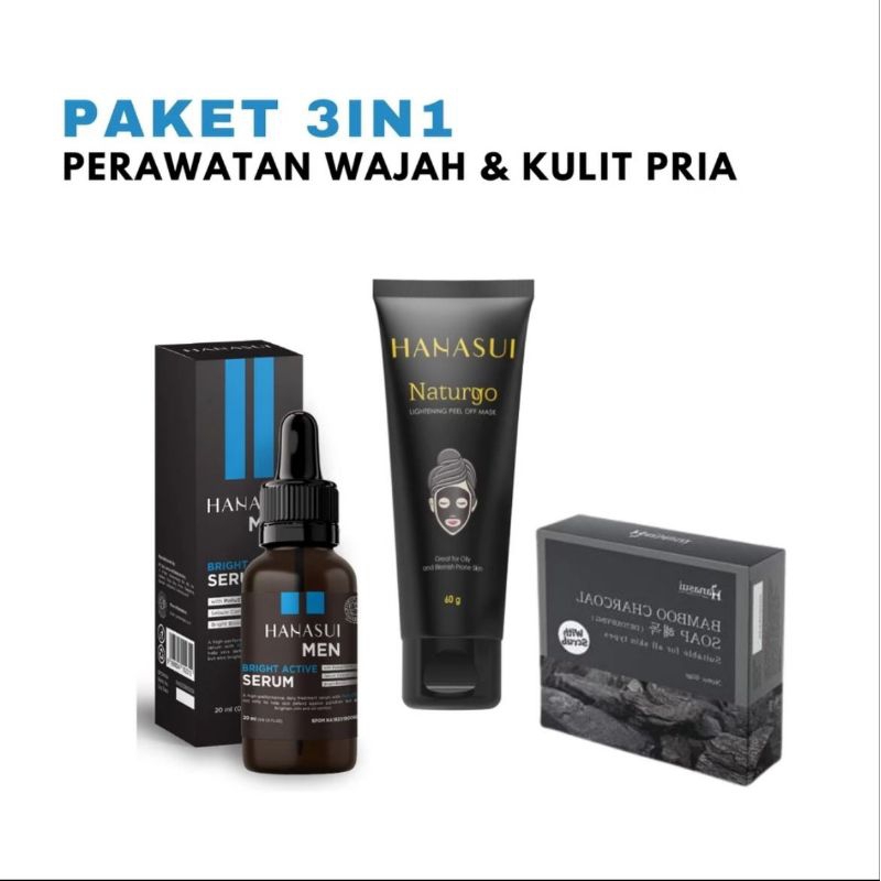Paket HANASUI MEN  Perawatan Wajah Untuk Pria/Skincare Pria Hanasui