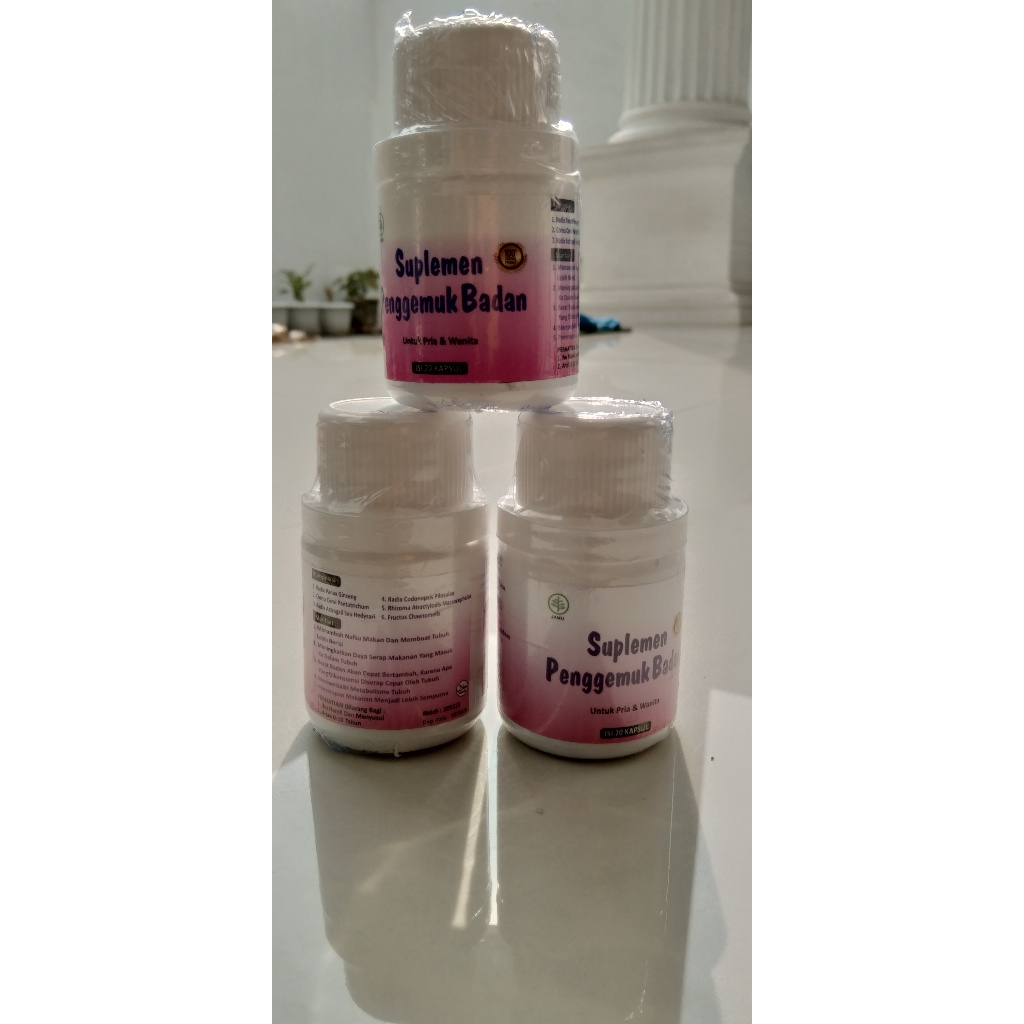 SUPLEMEN PENGGEMUK BADAN ALAMI 20 KAPSUL Naik 3-5 Kg dalam Seminggu |Suplemen Penambah Berat Badan P